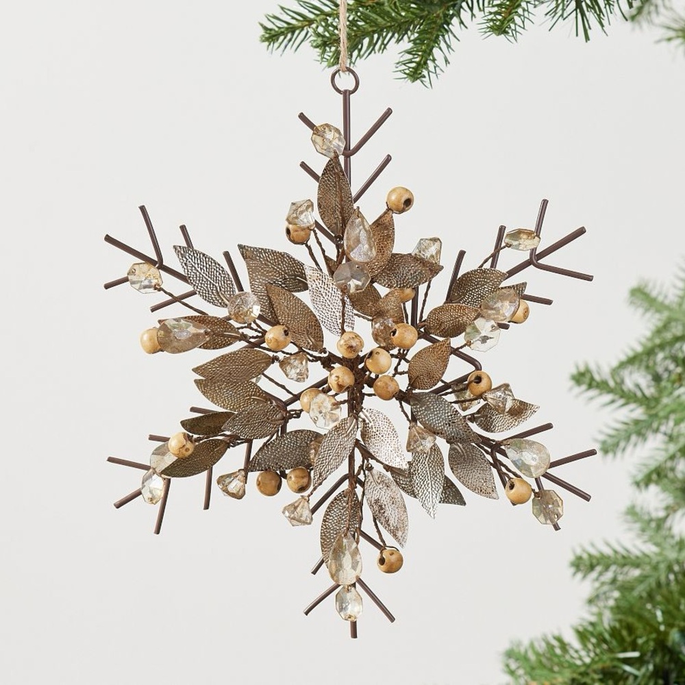 2/ Pottery Barn | Rustic Glam Snowflake Ornament / NWT